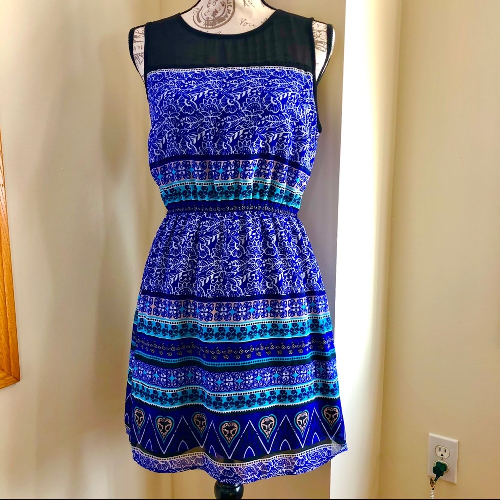 Blue and Black Formal Dress